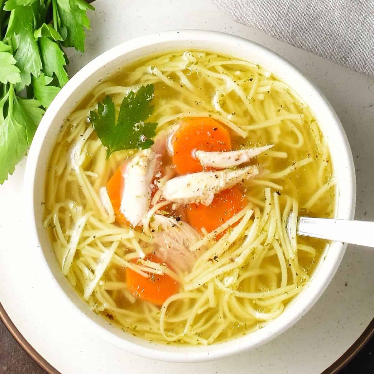 Rosół, traditional Polish chicken noodle soup